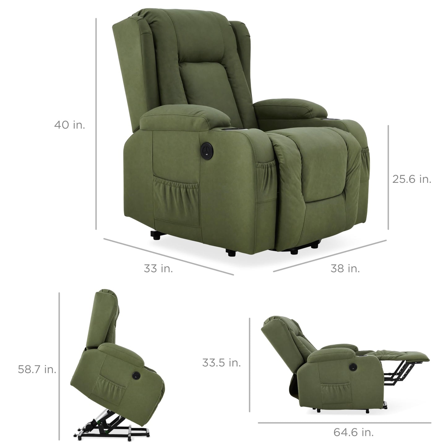 Best Choice Products Electric Lift Massage Recliner with Heat & Storage