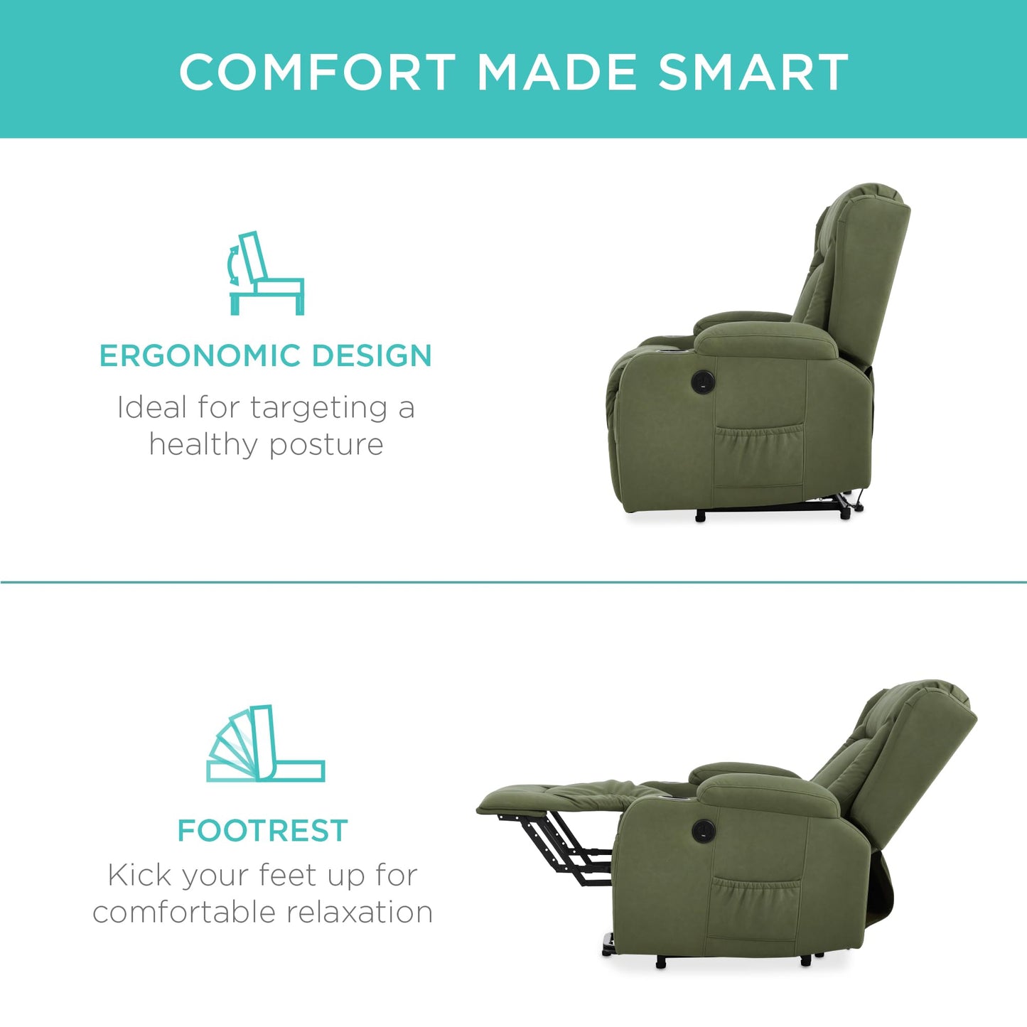 Best Choice Products Electric Lift Massage Recliner with Heat & Storage