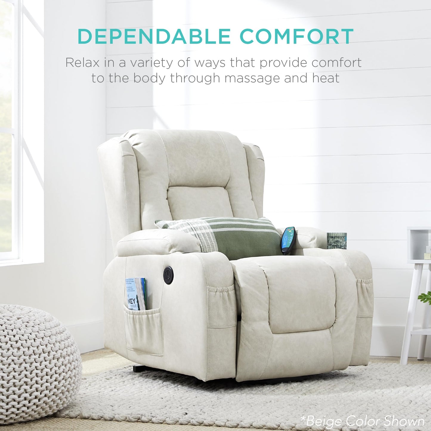 Best Choice Products Electric Lift Massage Recliner with Heat & Storage