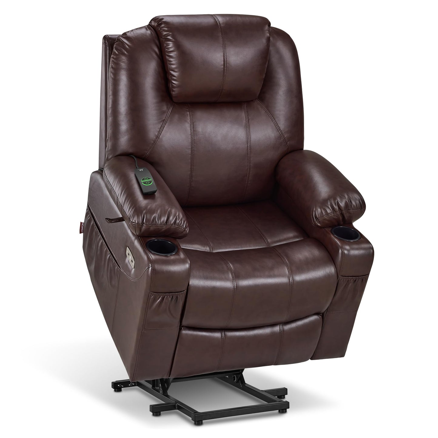 MCombo Electric Lift Recliner with Massage, Heat & USB – Faux Leather Power Chair