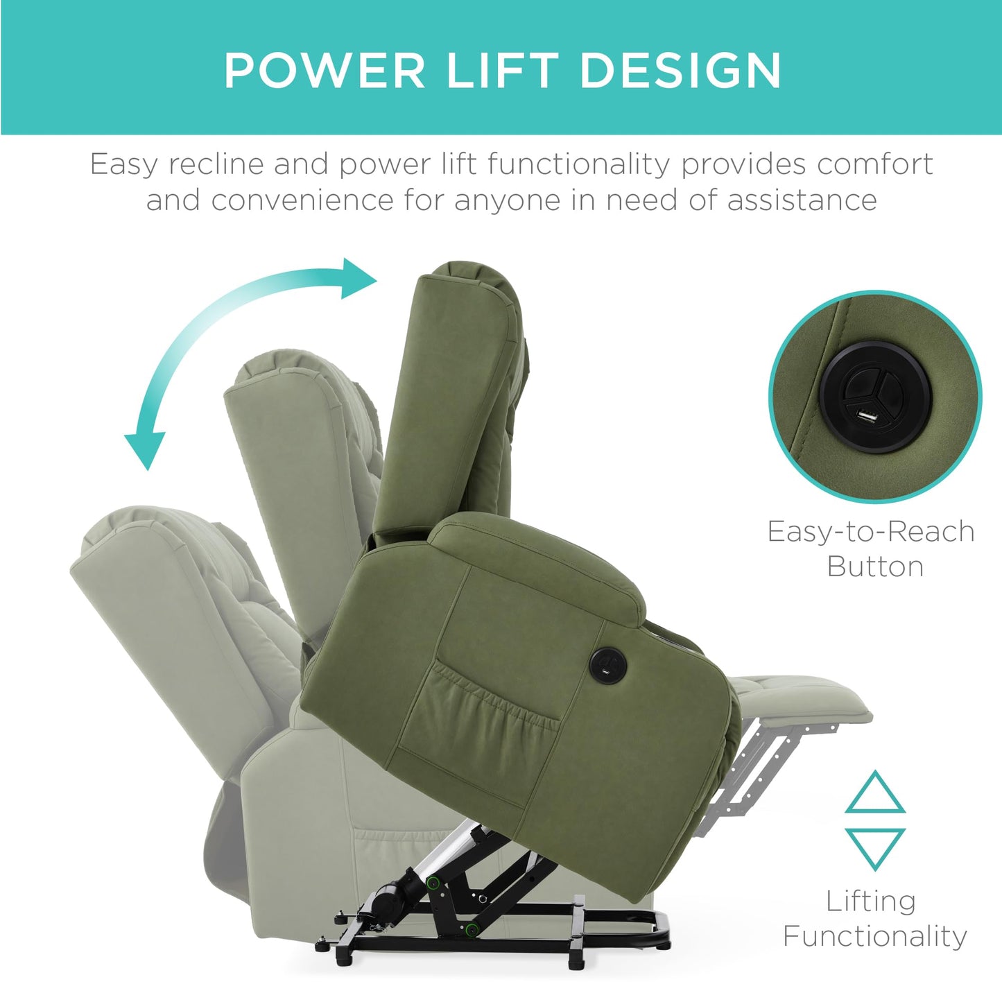 Best Choice Products Electric Lift Massage Recliner with Heat & Storage