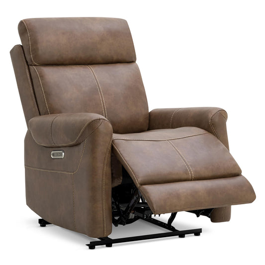 KISLOT Wall Hugger Leather Power Recliner with USB Charging Feature