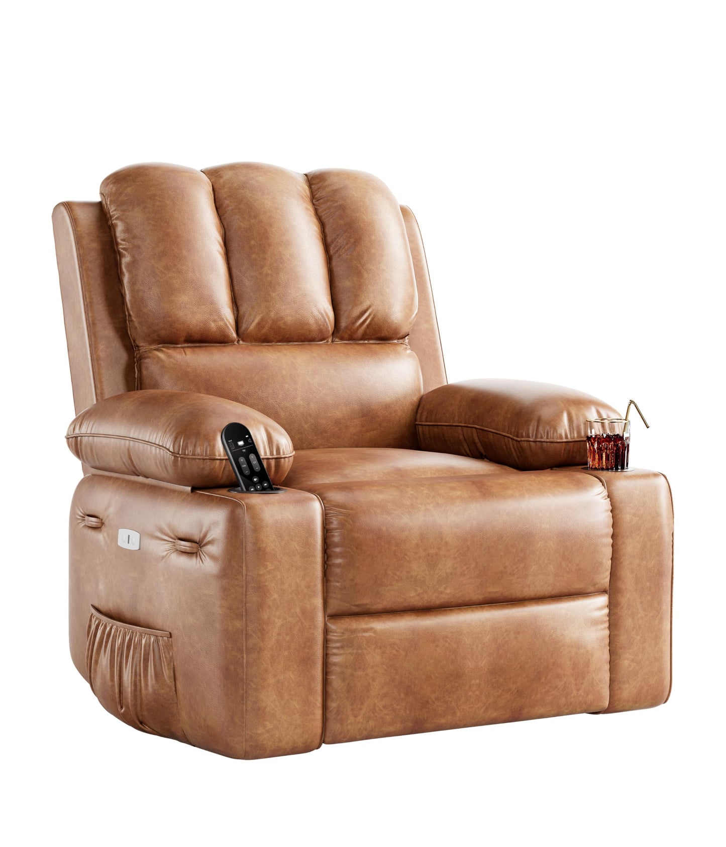 Patikuin Swivel Power Lift Recliner with Heat, Massage & USB - 400 lbs Capacity