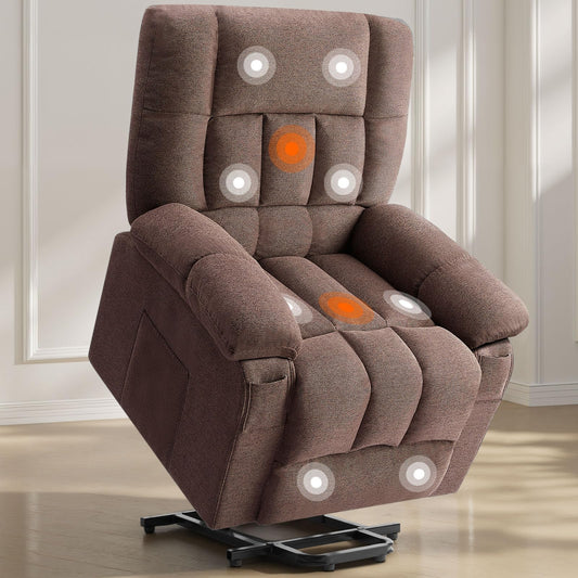 Sweetcrispy Heated Power Lift Recliner with Vibration Massage System