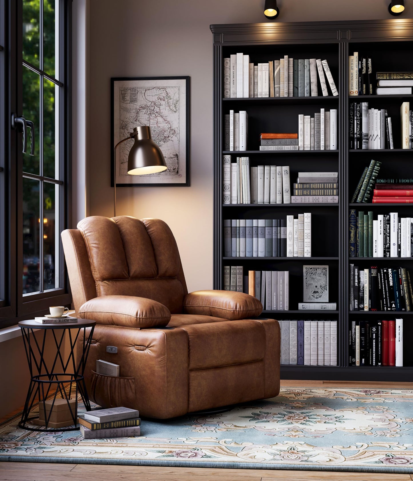 Patikuin Swivel Power Lift Recliner with Heat, Massage & USB - 400 lbs Capacity